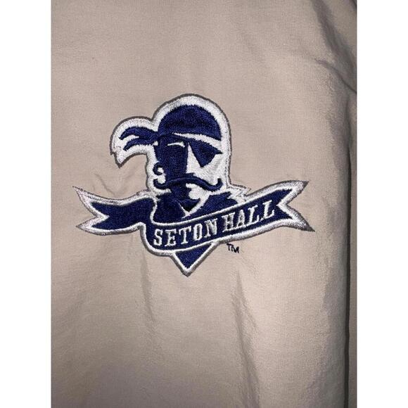 Seton Hall Nylon Golf Vest M Khaki Vtg Made in USA, Grandpa - Picture 3 of 8